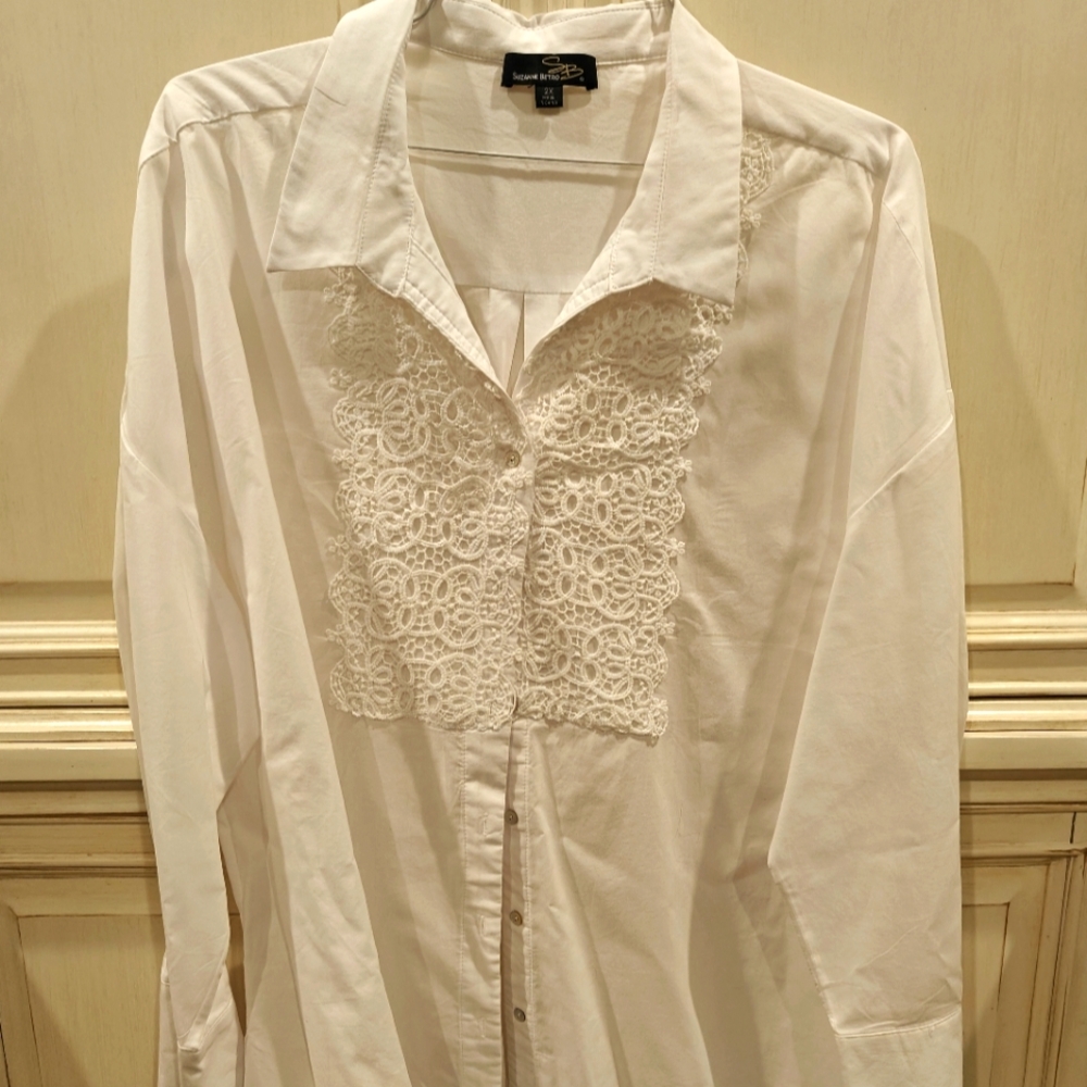 Suzanne Betro oversized white shirt size 2xl